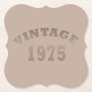 born in 1975 vintage 50th birthday party paper coaster