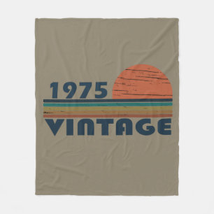 Born in 1975 vintage birthday gift fleece blanket