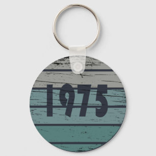Born in 1975 vintage birthday gift key ring