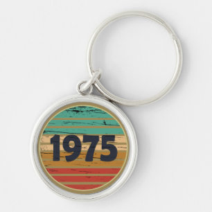 Born in 1975 vintage birthday gift key ring