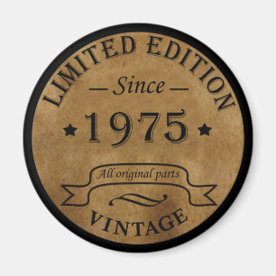Born in 1975 vintage birthday gift magnet