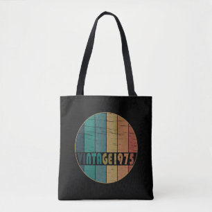 Born in 1975 vintage birthday gift tote bag
