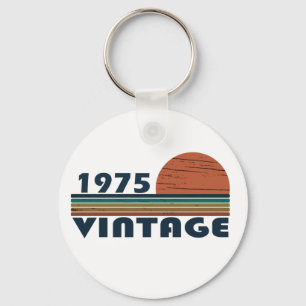 Born in 1975 vintage birthday key ring
