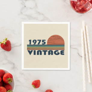 Born in 1975 vintage birthday party napkin