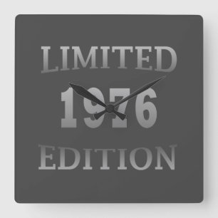 born in 1976 50th birthday gift square wall clock
