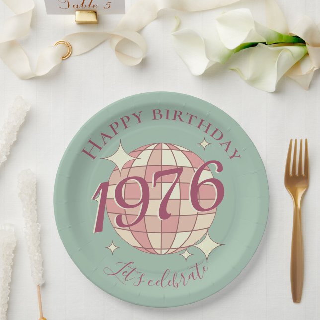 Born in 1976 50th birthday party decor Paper Plate (Creator Uploaded)