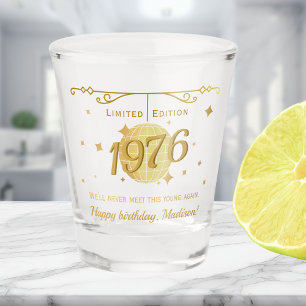 Born in 1976 50th birthday party drinks barware shot glass