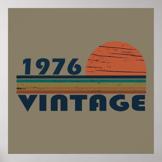 Born in 1976 classic sunset poster (Front)
