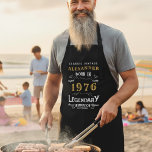 "Born in 1976" Grill Master Apron for Men<br><div class="desc">Equip the king of the grill with this stylish and functional apron! Featuring the classic "Born in 1976, Legendary" design, this apron is perfect for any man who takes pride in his grilling skills. Whether he's a BBQ enthusiast, a home cook, or the official family chef, this apron offers both...</div>