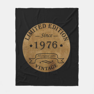 Born in 1976 vintage 50th birthday gift fleece blanket