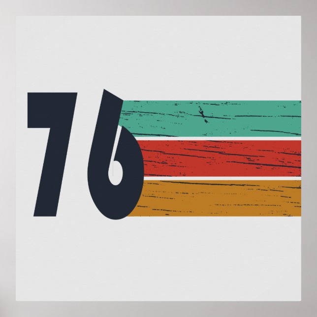 Born in 1976 vintage birthday gift poster (Front)