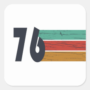 Born in 1976 vintage birthday gift square sticker