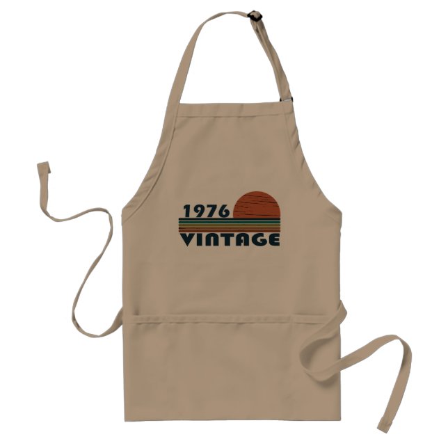 Born in 1976 vintage birthday gift standard apron (Front)