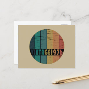 Born in 1976 vintage birthday holiday postcard