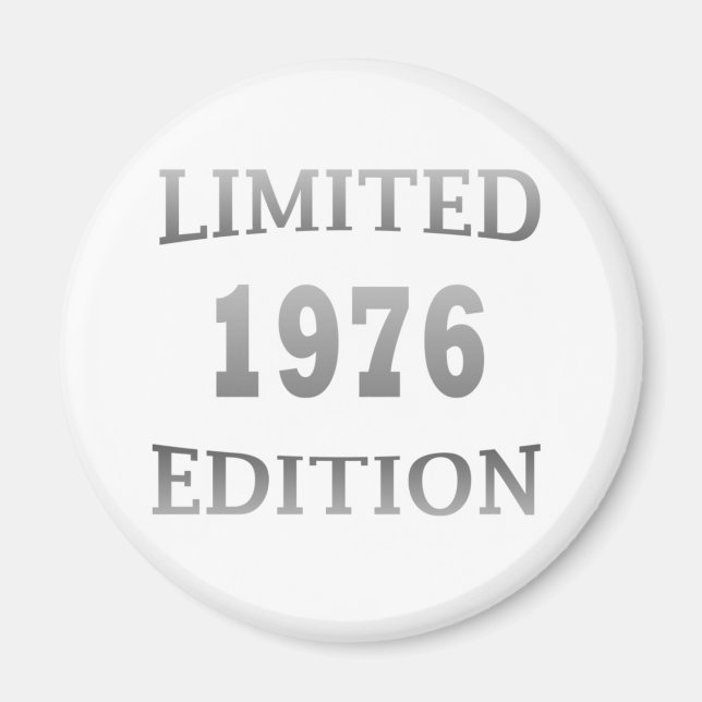 Born in 1976 vintage birthday magnet (Front)