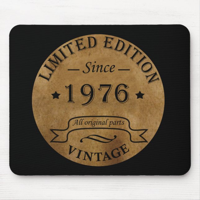 Born in 1976 vintage birthday mouse mat (Front)