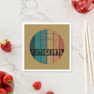 Born in 1976 vintage birthday napkin