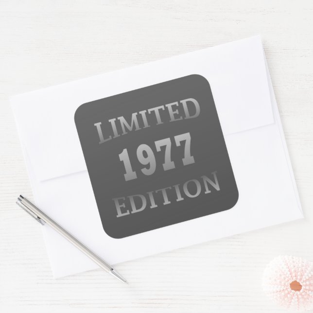 Born in 1977 birthday limited edition square sticker (Envelope)