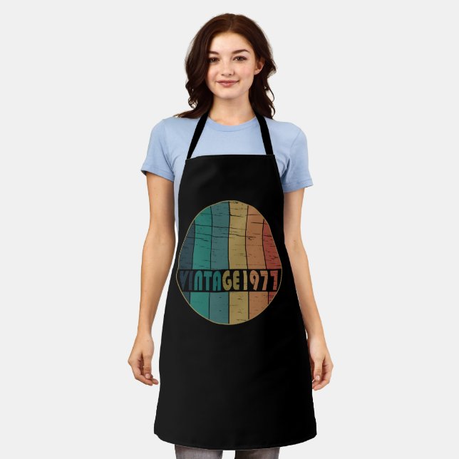 Born in 1977 vintage birthday apron (Worn)