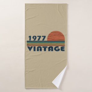 Born in 1977 vintage birthday gift bath towel