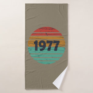 Born in 1977 vintage birthday gift bath towel