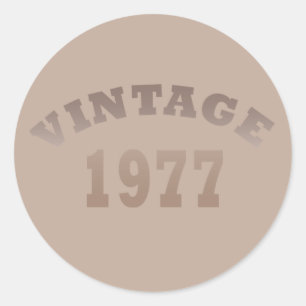 Born in 1977 vintage birthday gift classic round sticker