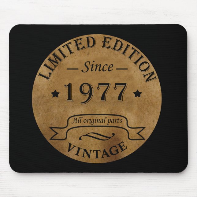 Born in 1977 vintage birthday mouse mat (Front)