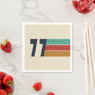 Born in 1977 vintage birthday napkin