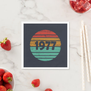 Born in 1977 vintage birthday  napkin