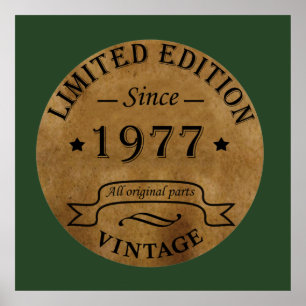 Born in 1977 vintage birthday poster