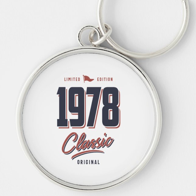 Born in 1978 Birthday Key Ring (Front)