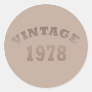 Born in 1978 elegant modern vintage birthday classic round sticker