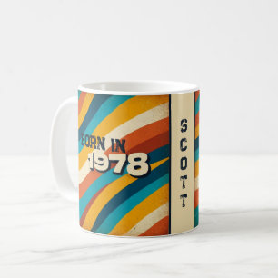 Born in 1978 Personalised Mug - 70s Groovy Stripes