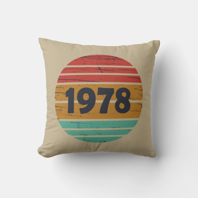 Born in 1978 vintage birthday gift cushion (Front)