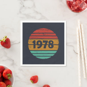 Born in 1978 vintage birthday gift napkin
