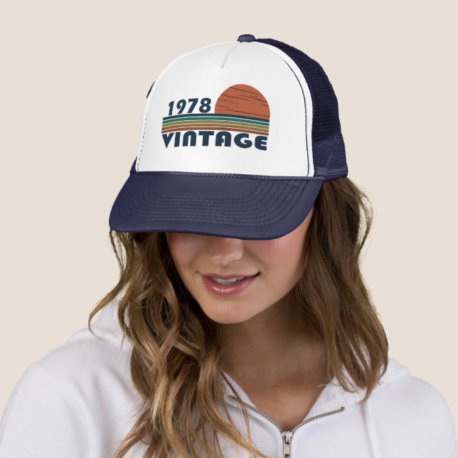 Born in 1978 vintage birthday gift trucker hat (In Situ)