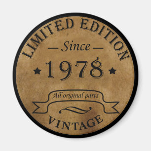 Born in 1978 vintage birthday magnet