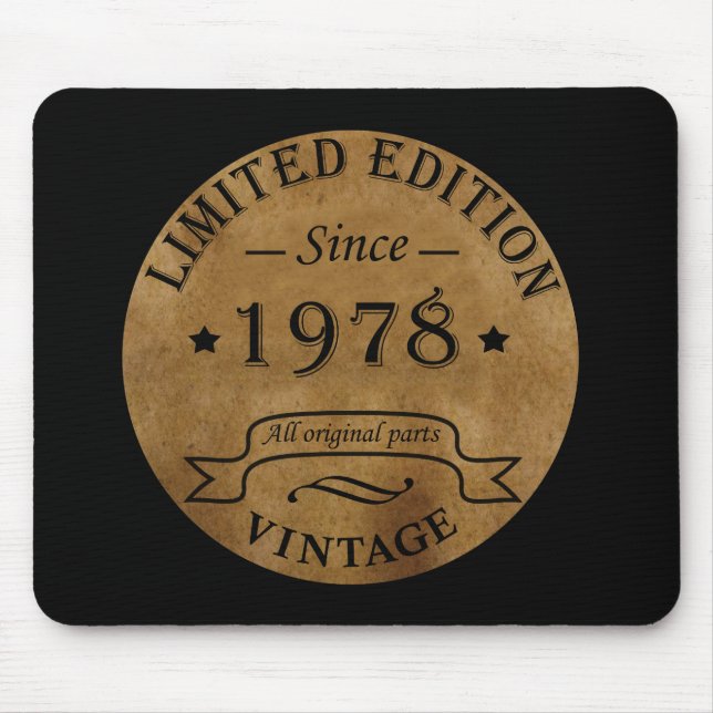 Born in 1978 vintage birthday mouse mat (Front)
