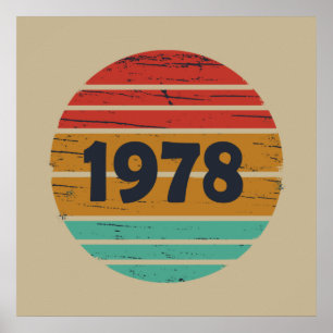 Born in 1978 vintage birthday poster