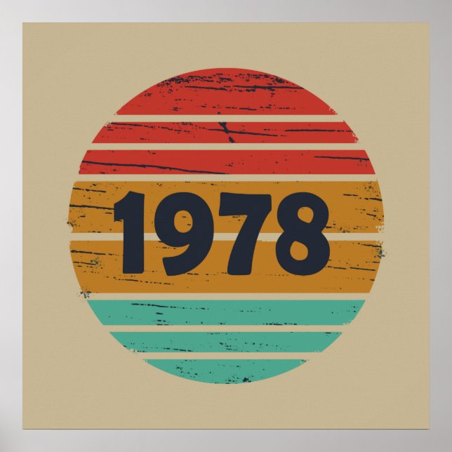 Born in 1978 vintage birthday poster (Front)