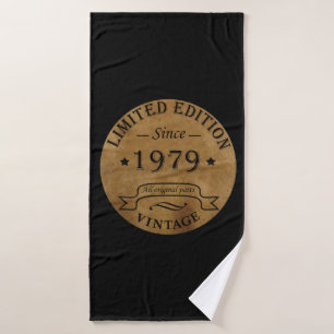 Born in 1979 vintage birthday bath towel