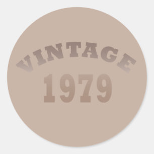 Born in 1979 vintage birthday classic round sticker