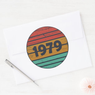 Born in 1979 vintage birthday gift classic round sticker