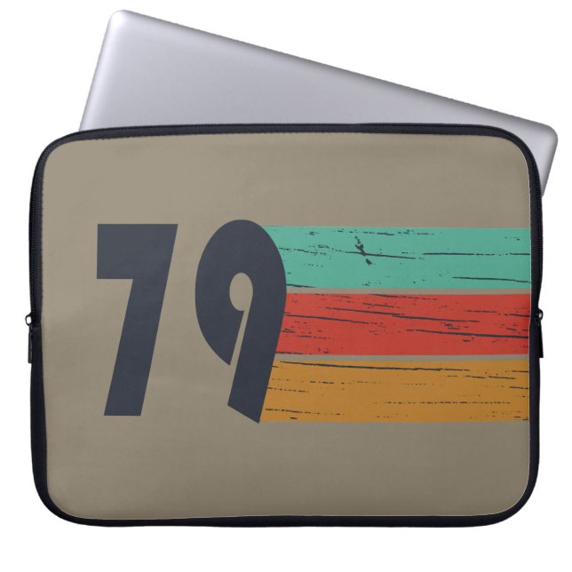 Born in 1979 vintage birthday gift laptop sleeve (Front)