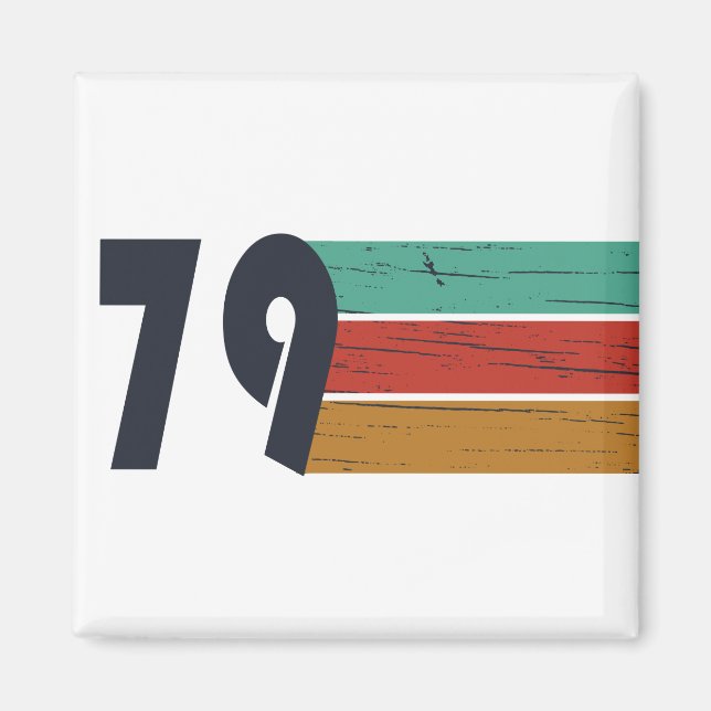 Born in 1979 vintage birthday gift magnet (Front)