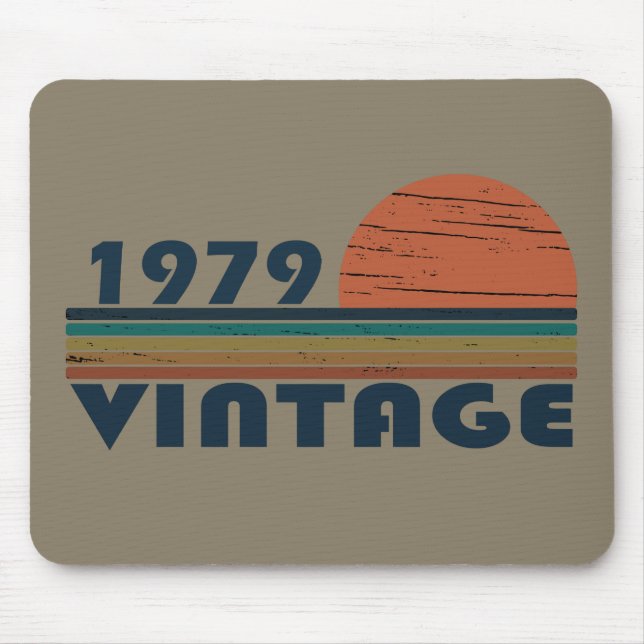 Born in 1979 vintage birthday gift mouse mat (Front)