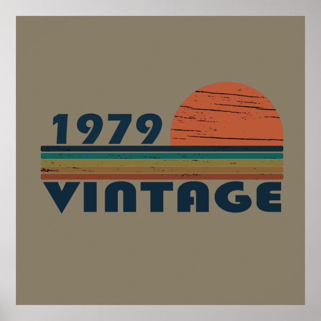 Born in 1979 vintage birthday gift poster (Front)
