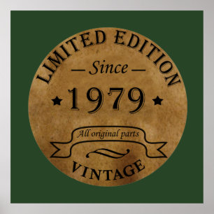 Born in 1979 vintage birthday poster