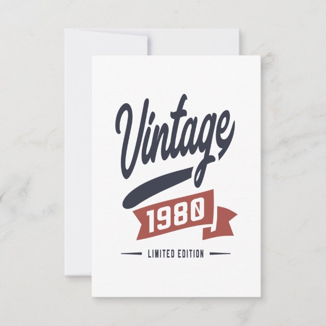 Born in 1980 Birthday RSVP Card (Front)