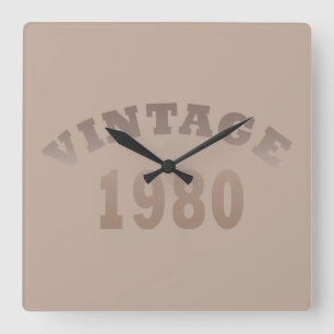 Born in 1980 elegant modern vintage birthday gift square wall clock